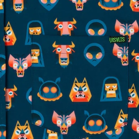 RSVLTS Supernatural Tales from the Cryptids Graphic Button Down Shirt NEW XS - Picture 8 of 13